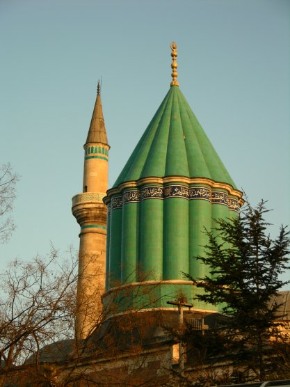 Konya, Turkey: Turquoise Tower at Mevlana's Shrine