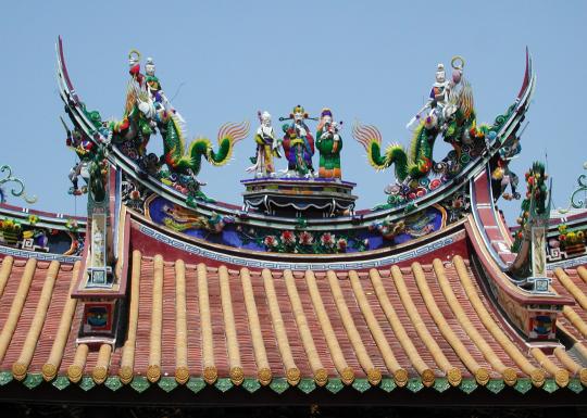 Tainan, Taiwan: Prefectural City God Temple Roof Demons