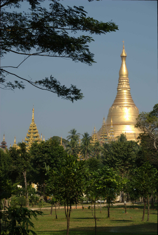 Yangon, Myanmar: Shwedagon Paya viewed from People's Park