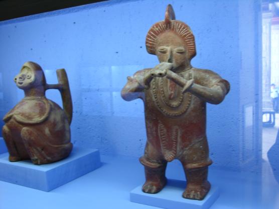 Oaxaca, Mexico: ancient flutist at Tamayo Museum