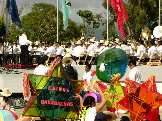 Oaxaca, Mexico: Police Band at Guelaguetza 2005