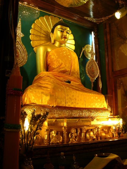 Bodhgaya, India: Buddha in the Mahabodhi Temple