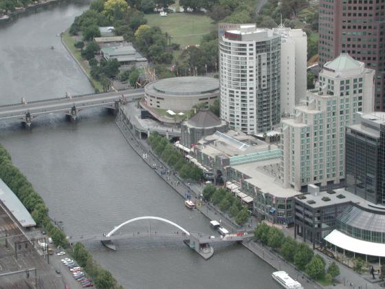 Melbourne, Australia: Yarra River with Bridge