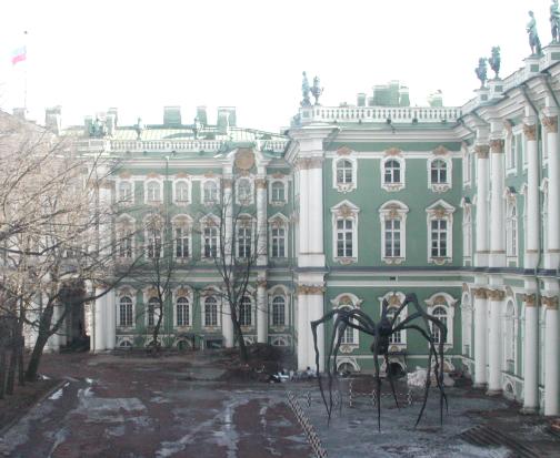 St. Petersburg, Russia: Hermitage yard with sculpture