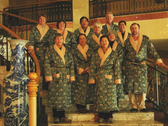 portrait in Tibetan robes
