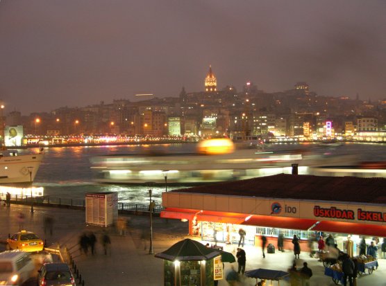 Istanbul, Turkey: Busy Ferry Dock on the Golden Horn