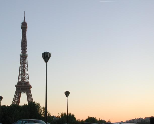 Paris, France: Eiffel Tower at evening
